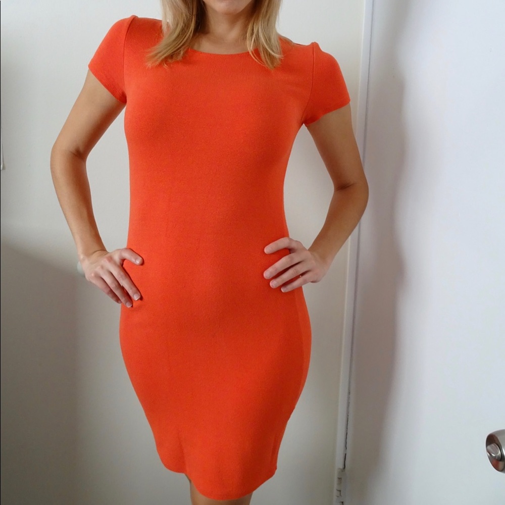 Orange Fitted Dress